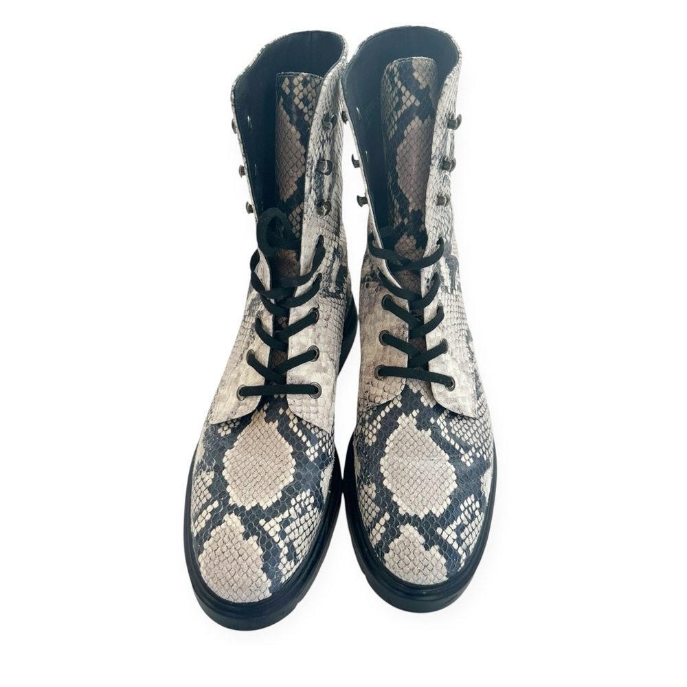 Stuart Weitzman Mckenzee Python Leather Combat Bo… - image 8